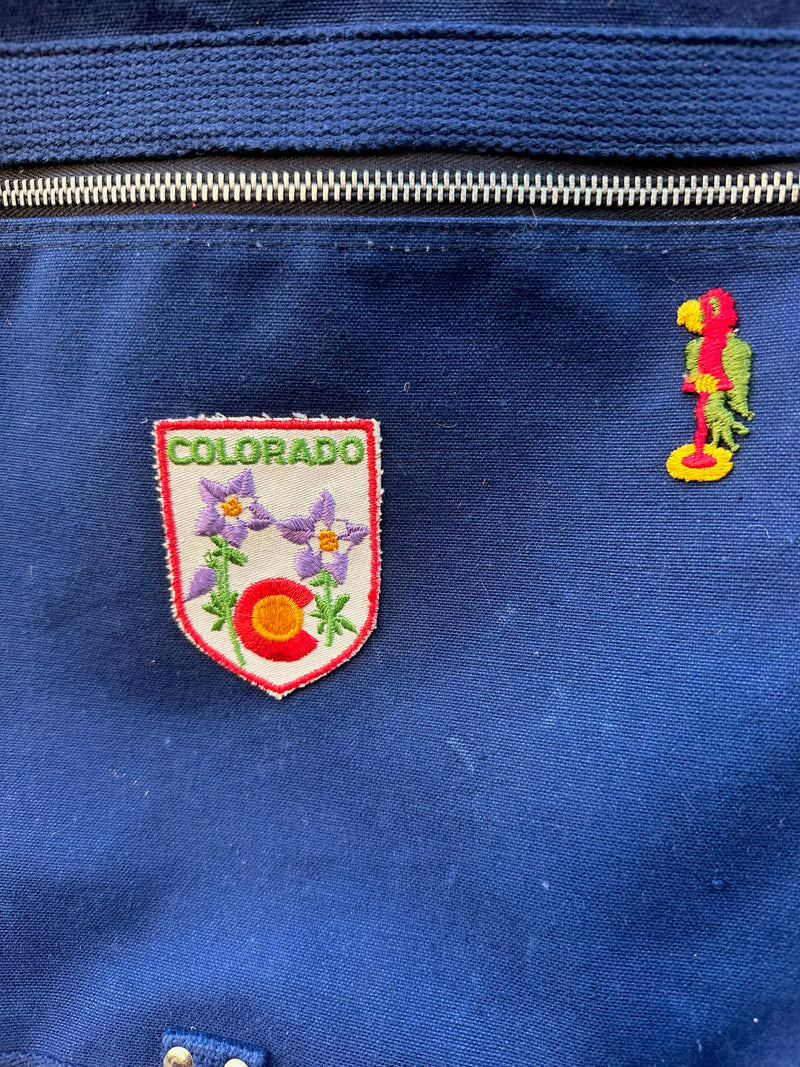 1970's Blue Canvas Bag with Colorado Patch