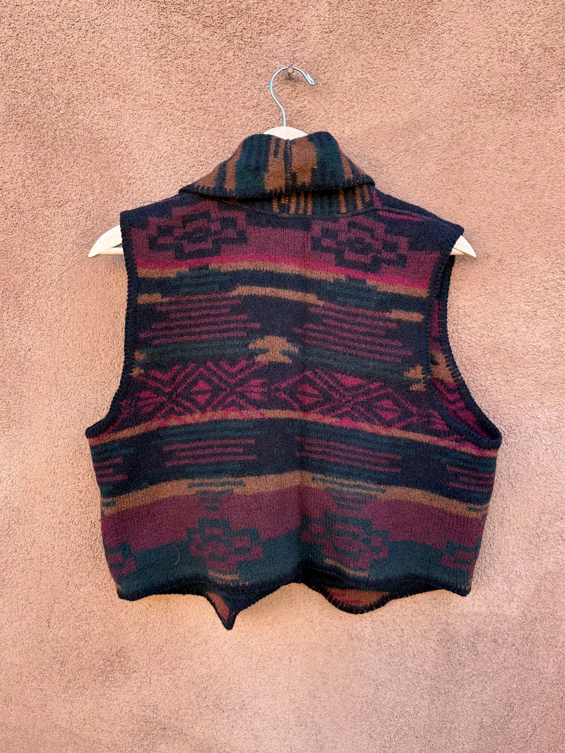 Cropped ALPS Southwest Style Wool Vest - Medium