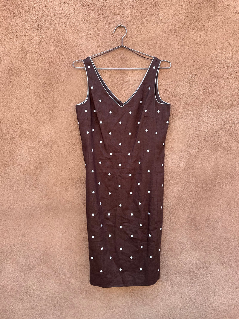 Donna Morgan Polka Dot Linen Dress