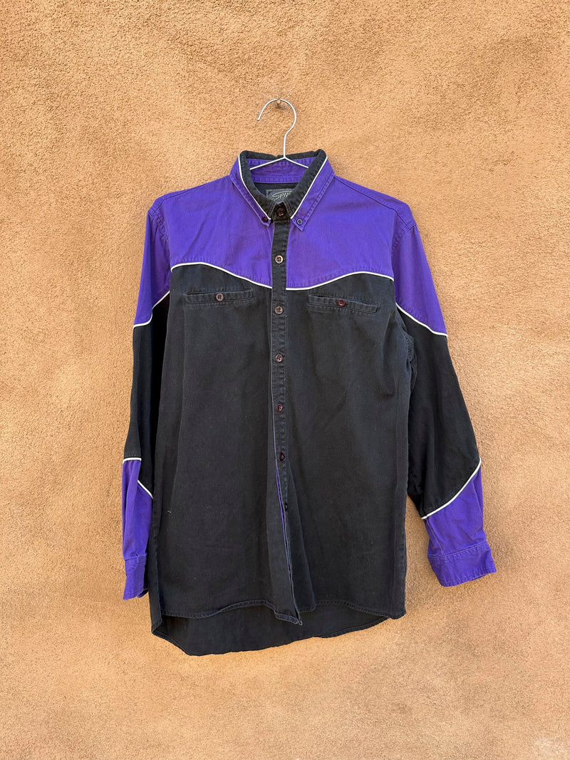 Purple & Black Spindle River Cowboy Shirt