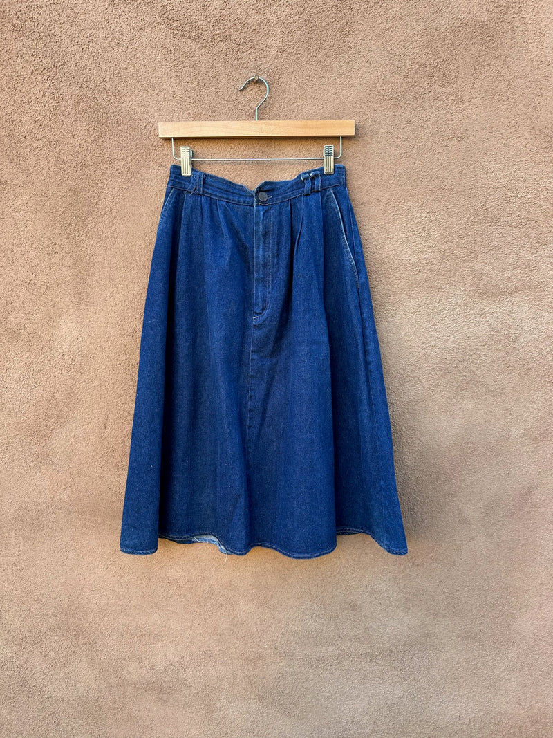 80's Sasson Denim Mid Length Skirt - Made in USA