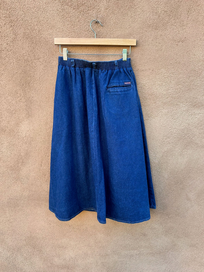 80's Sasson Denim Mid Length Skirt - Made in USA