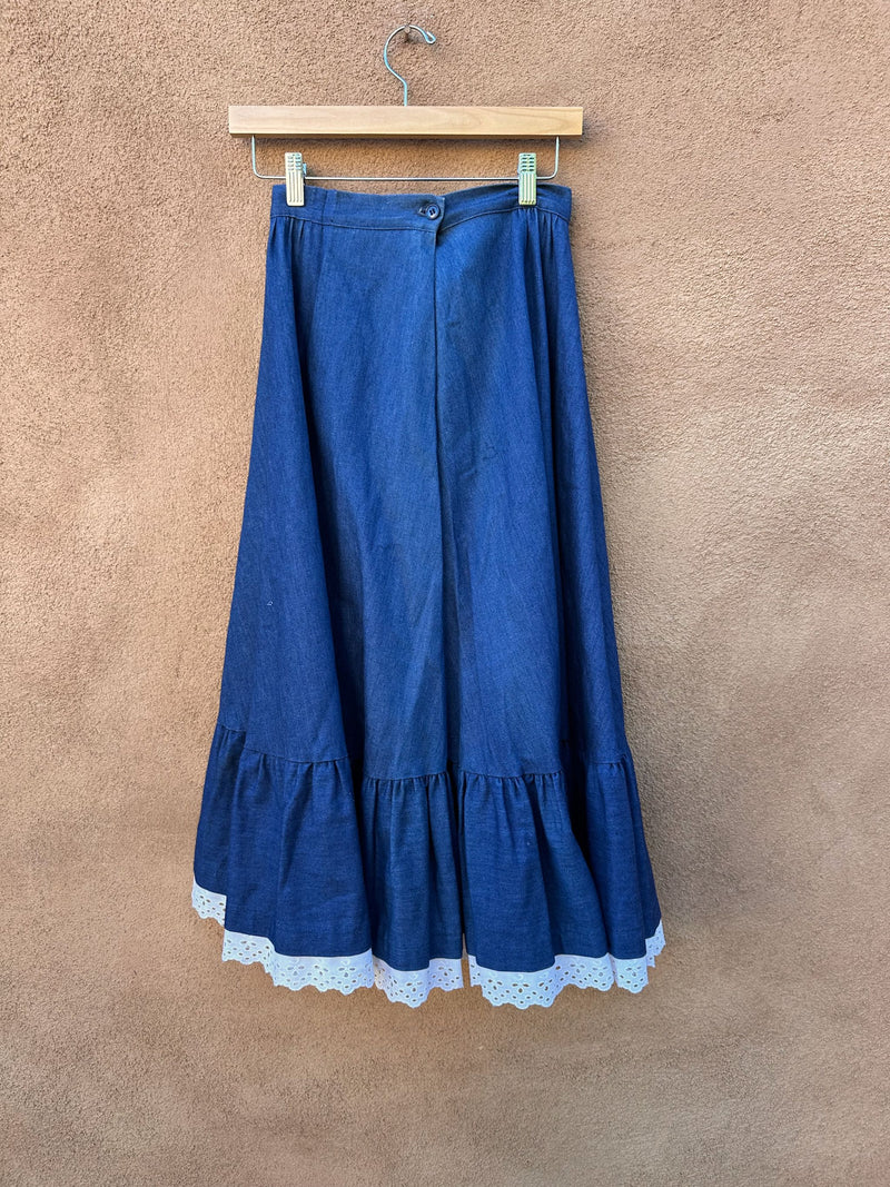 Western Broom Skirt - Denim