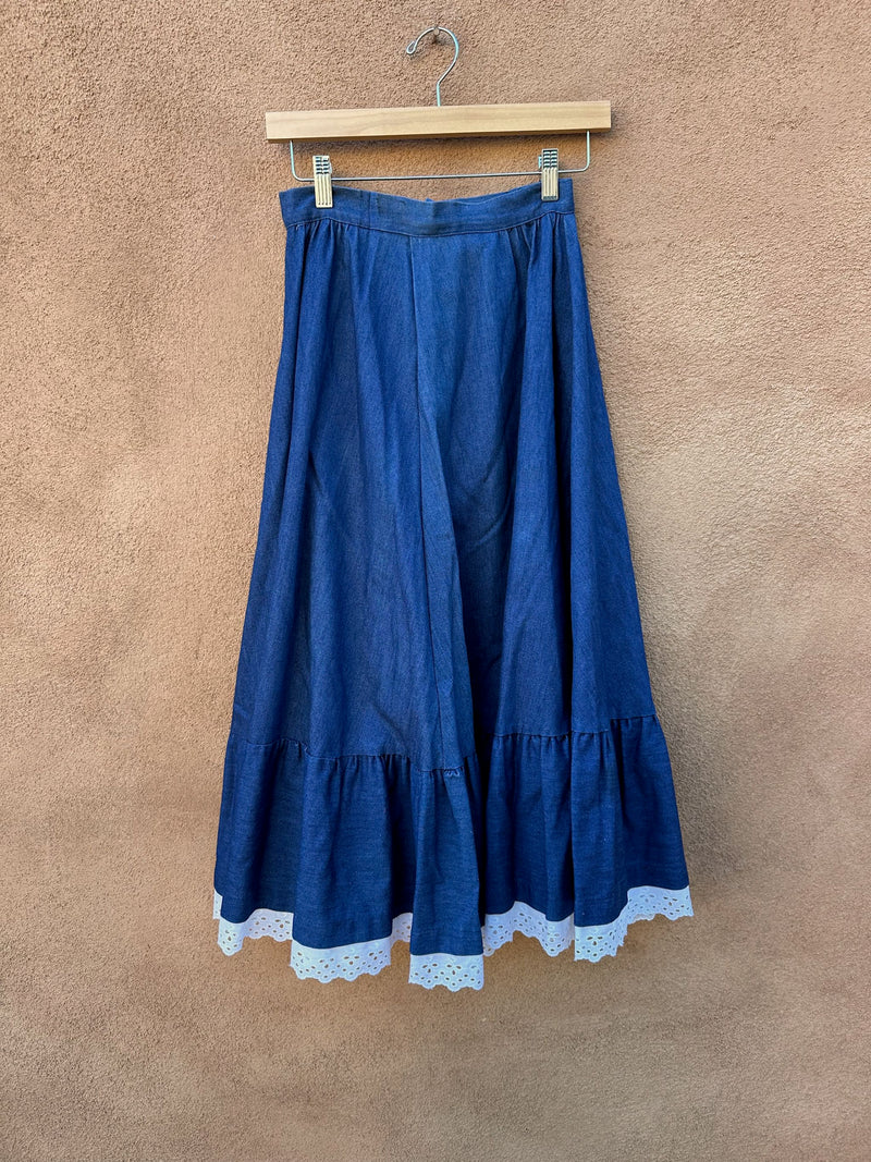 Western Broom Skirt - Denim