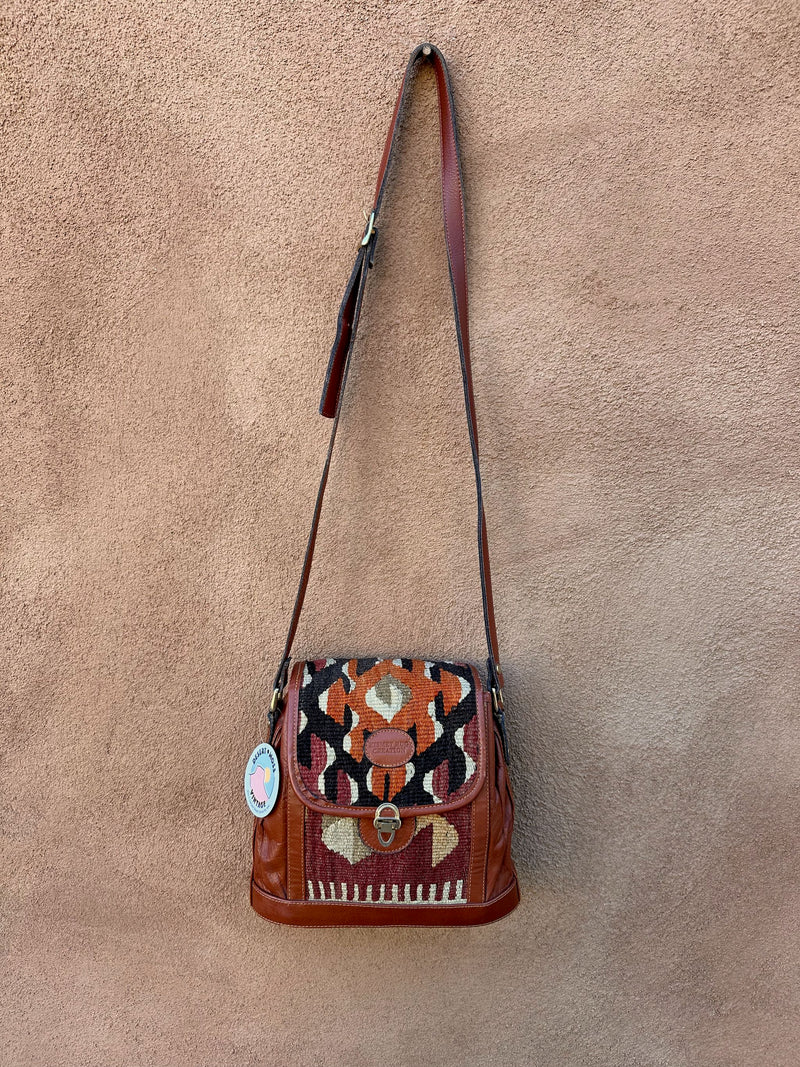 Wool Kilim & Leather Crossbody Purse