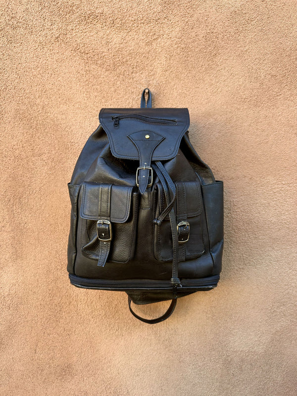 Black Leather Cueras Backpack