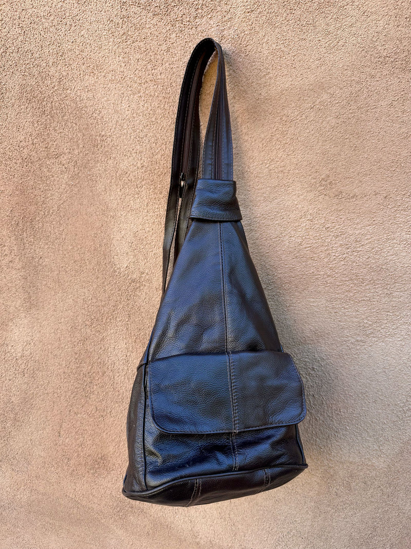 3-in-One Purse, Backpack & Sling Bag - Brown Leather