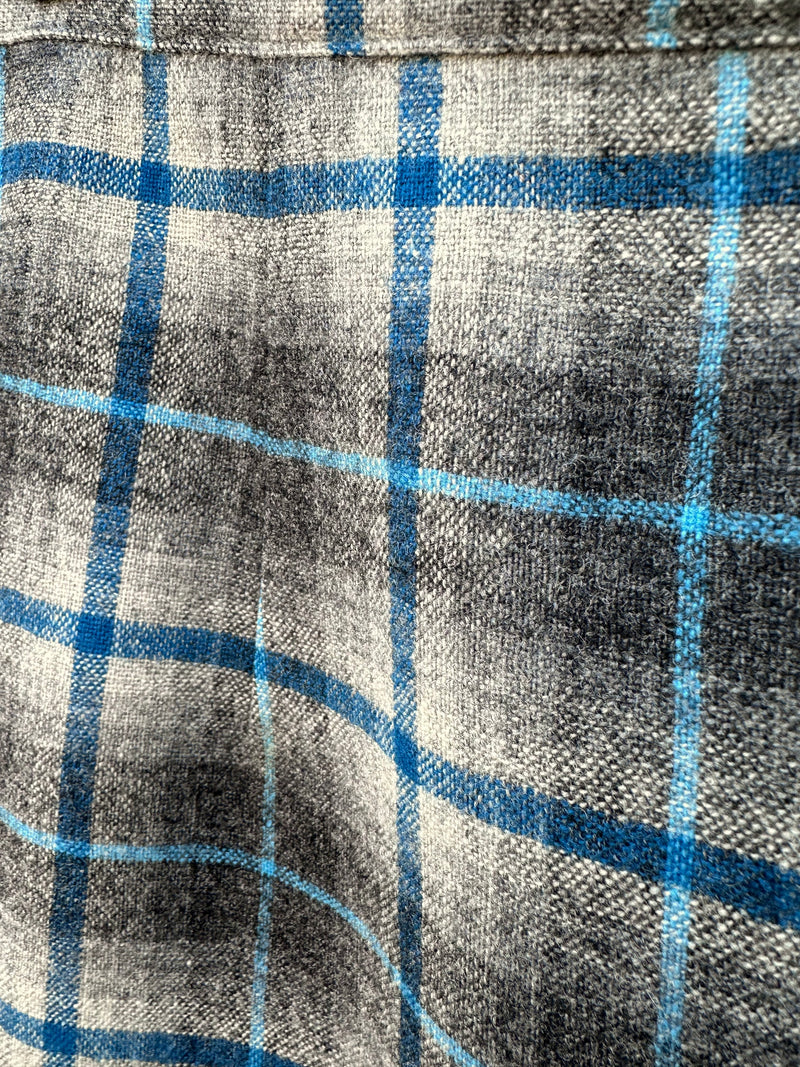 1960's Pendleton Blue/Gray Plaid Virgin Wool Skirt -as is