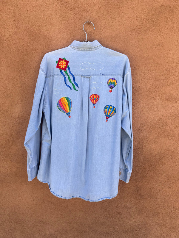 Hot Air Balloon Applique Denim Shirt