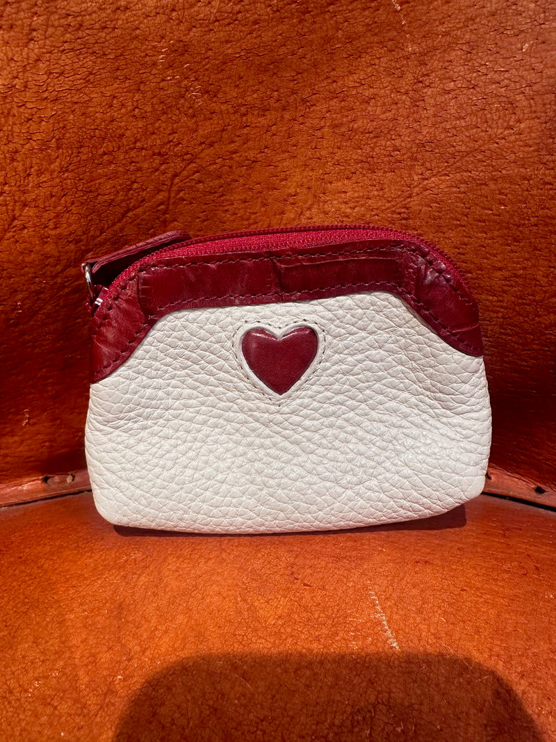 Heart - Pebble Grain Leather Coin Purse - Brighton