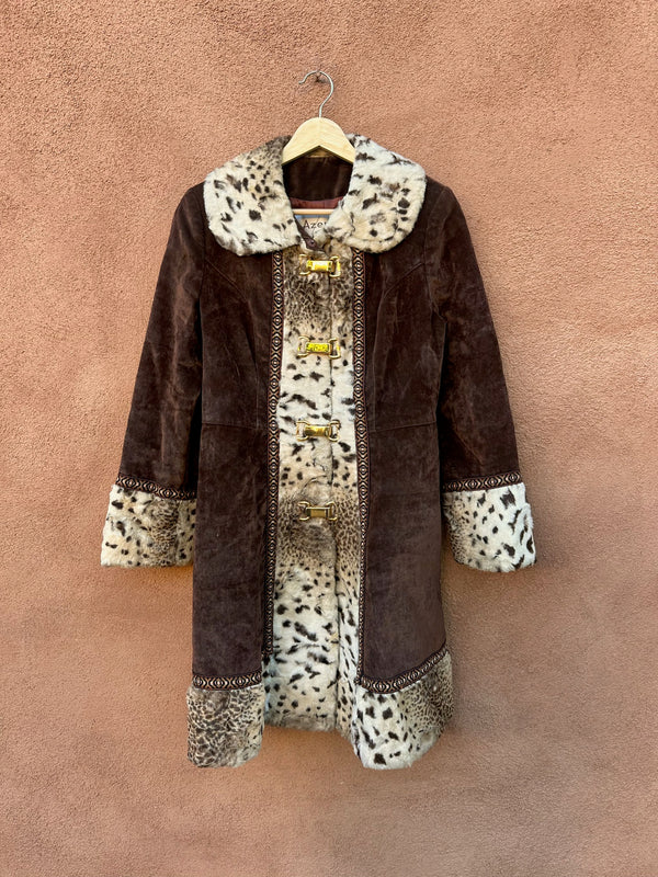 1960's Mod Faux Fur Coat by Azens Furs Fashions