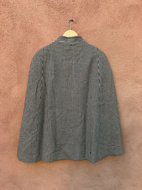 1960's Mod Houndstooth Wool Cape