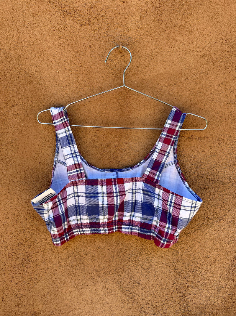 Plaid Kathy Ireland Bralette Style Tank Top