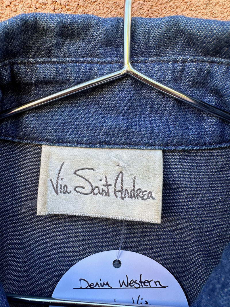 Denim Western Dress by Via Sant Andrea