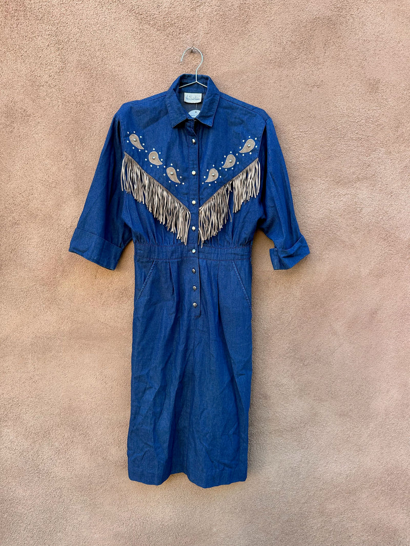 Denim Western Dress by Via Sant Andrea