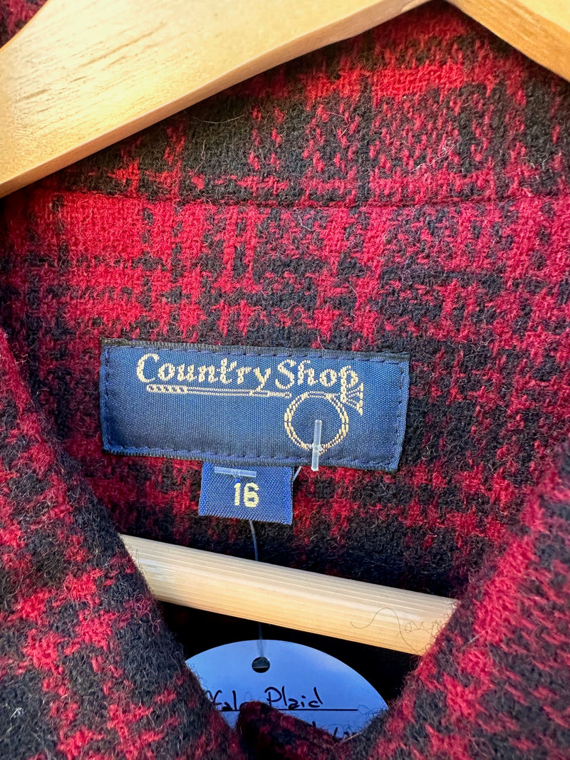 Buffalo Plaid Bolero Jacket 85% wool, 15% nylon - as is