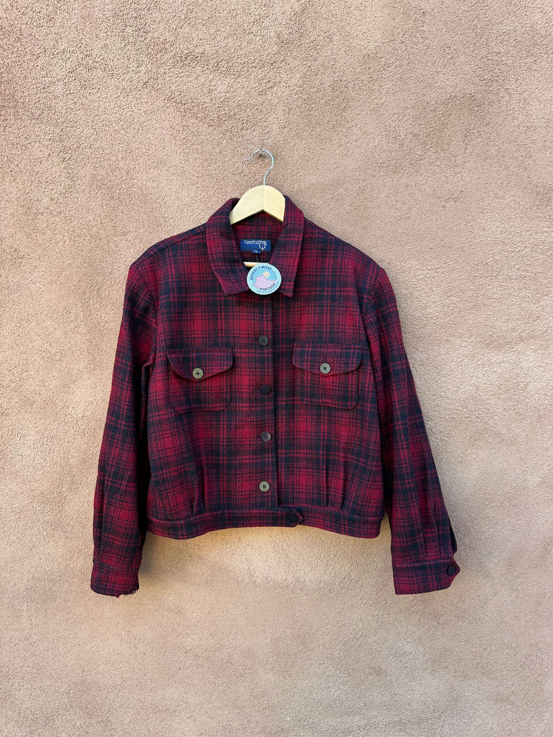 Buffalo Plaid Bolero Jacket 85% wool, 15% nylon - as is