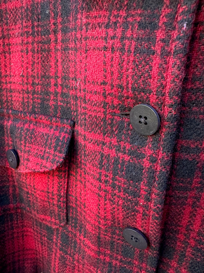 Buffalo Plaid Bolero Jacket 85% wool, 15% nylon - as is