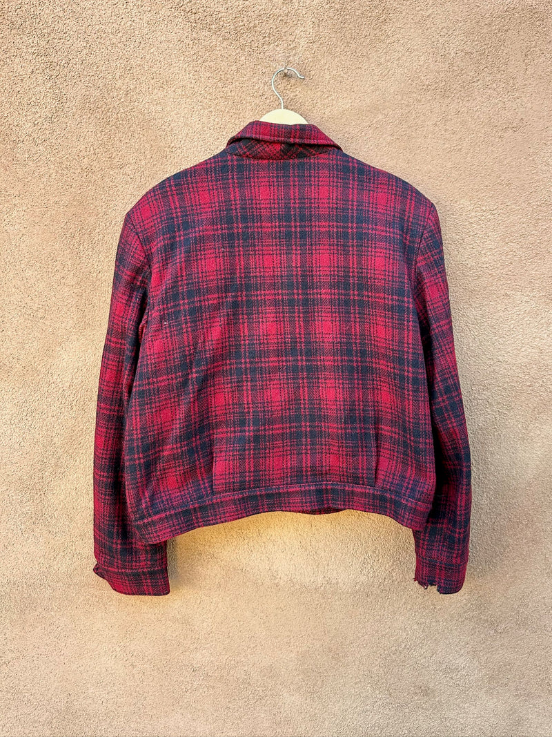 Buffalo Plaid Bolero Jacket 85% wool, 15% nylon - as is