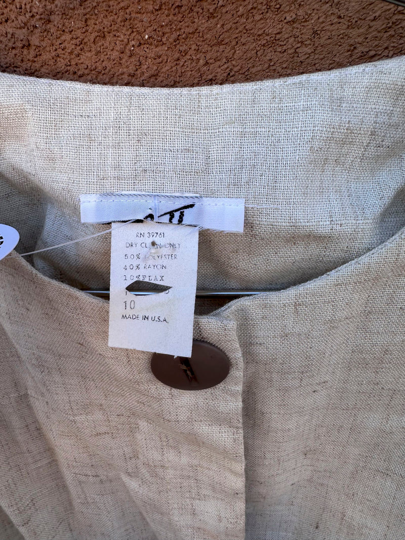 1980's Linen Blend Dress by Act II, sz 10