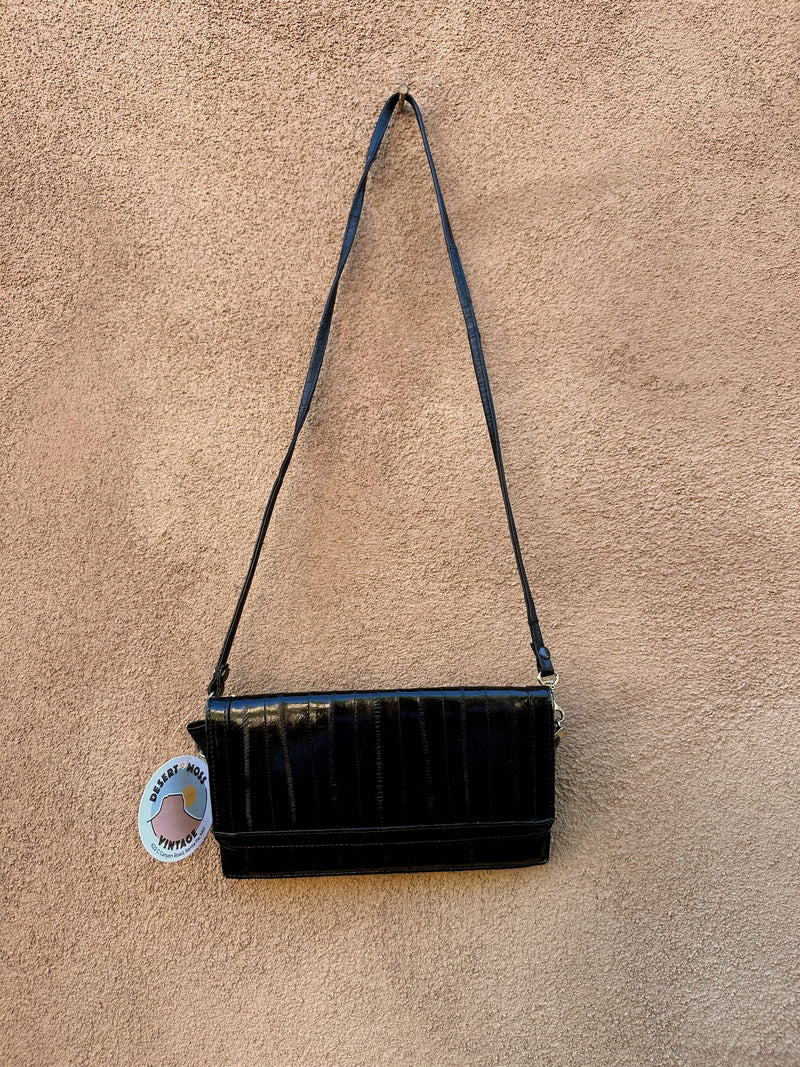 Black Eel Skin Shoulder Purse