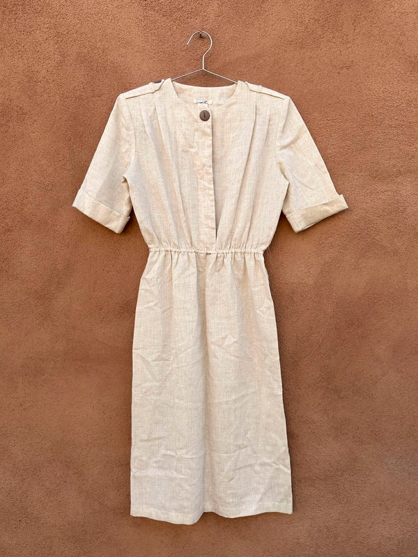 1980's Linen Blend Dress by Act II, sz 10