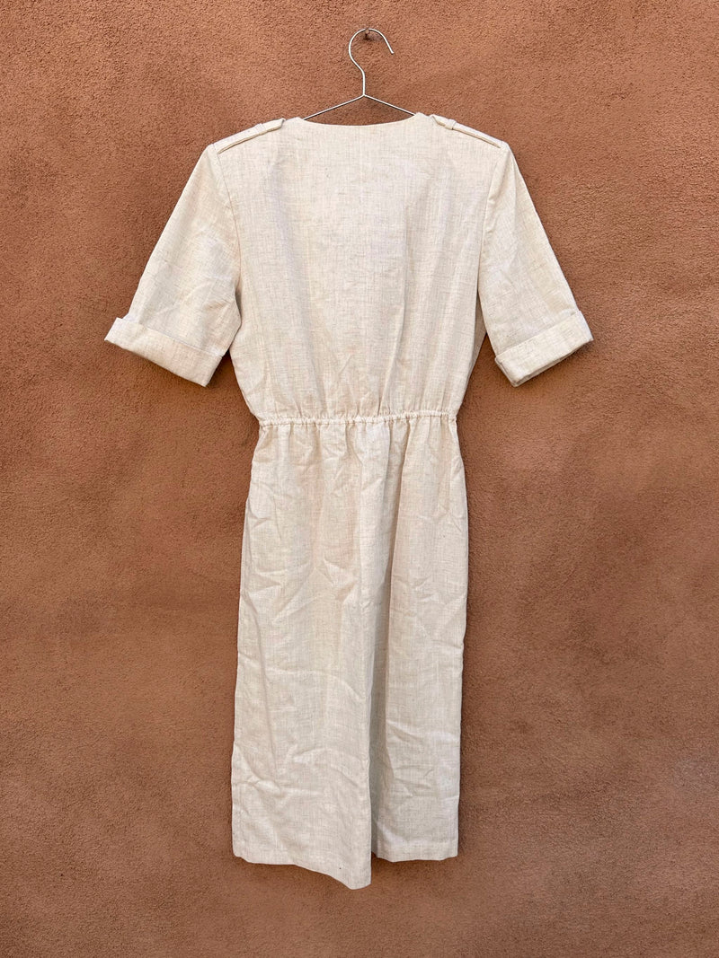 1980's Linen Blend Dress by Act II, sz 10