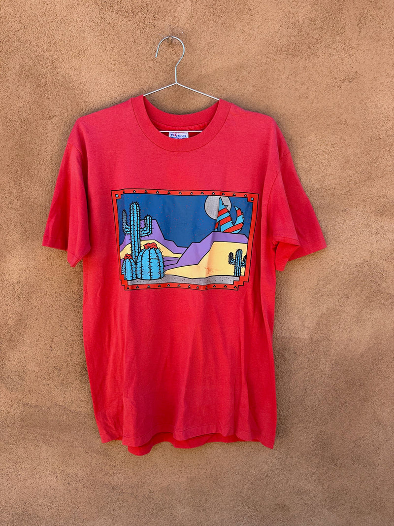 80's Santa Fe Coyote Desert Scene T-shirt