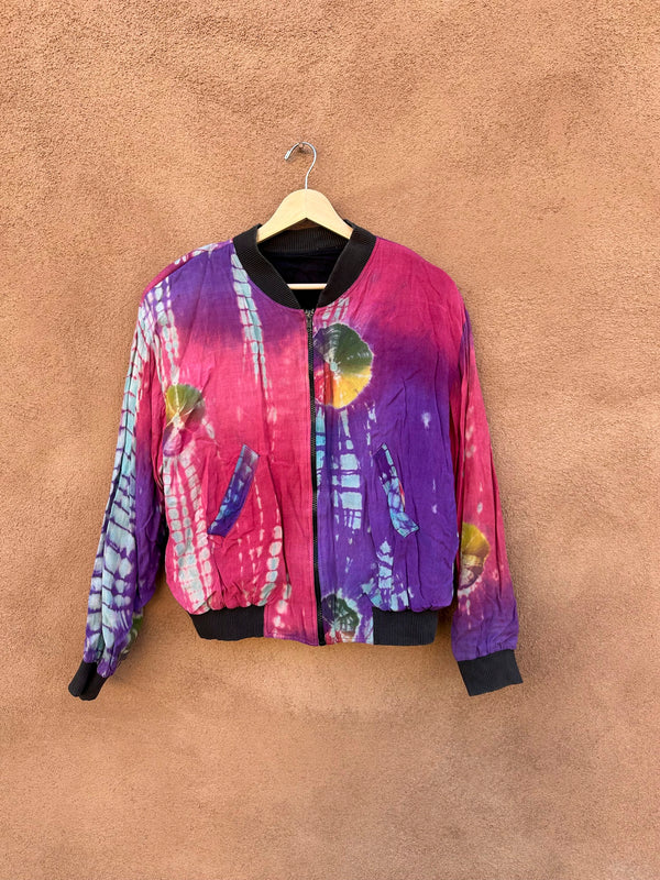 Colorful Tie Dye Lightweight Bomber Jacket