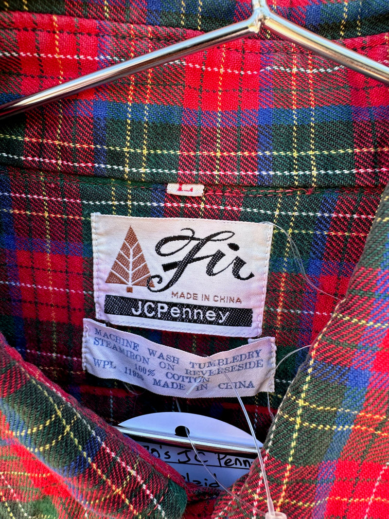 1970's JC Penny Fir Plaid Flannel