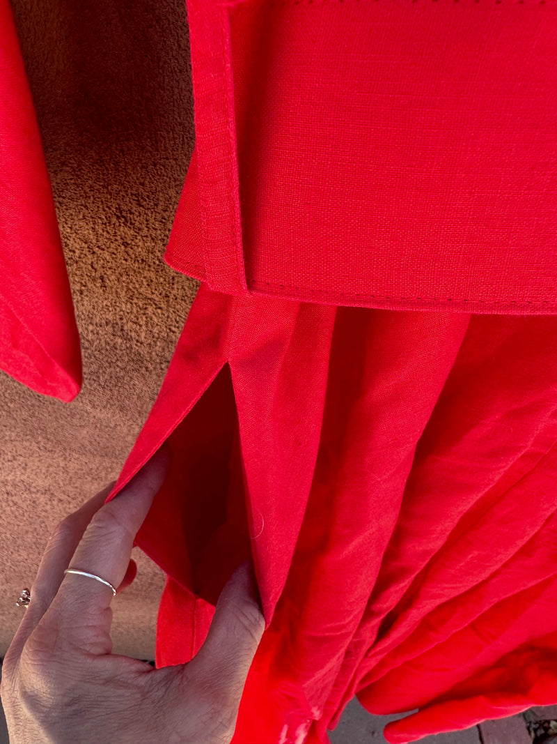 Red Linen/Cotton Kenar Dress - 10