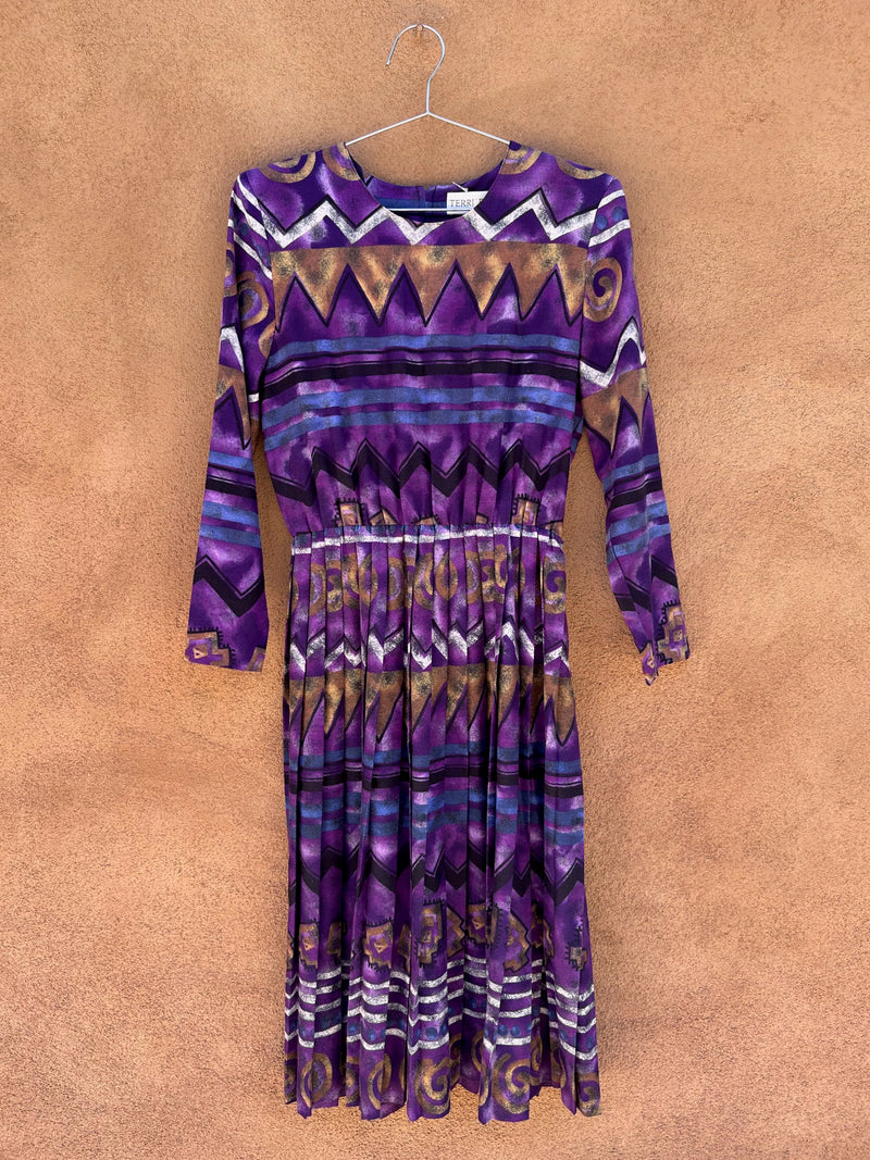 1980's Terri Ellen Purple Dress - 4P