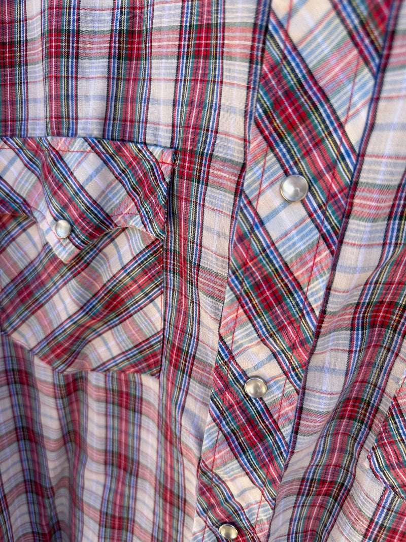 1980's Pardners Western Pearl Snap Plaid Shirt