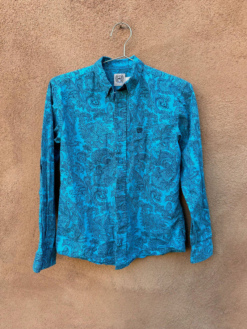 Blue Paisley Cinch Western Shirt/Blouse