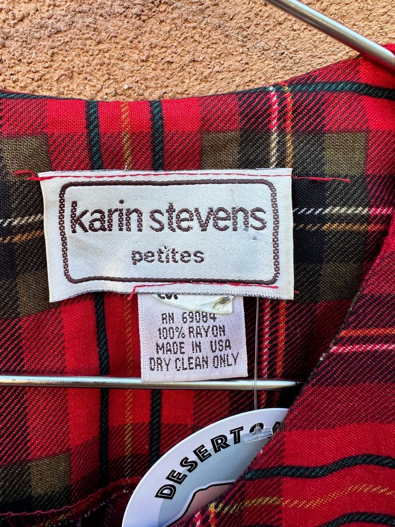 Karin Stevens Paisley & Plaid Blouse