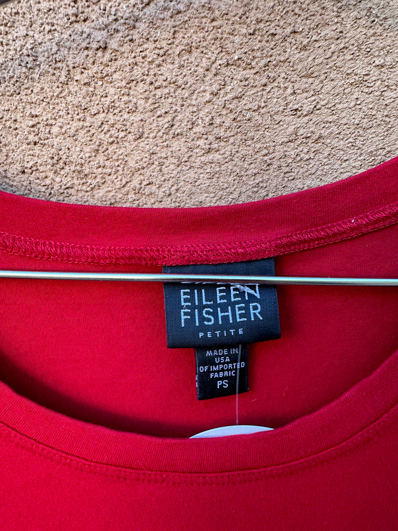 Red Eileen Fisher Blouse - Petite Small - as is