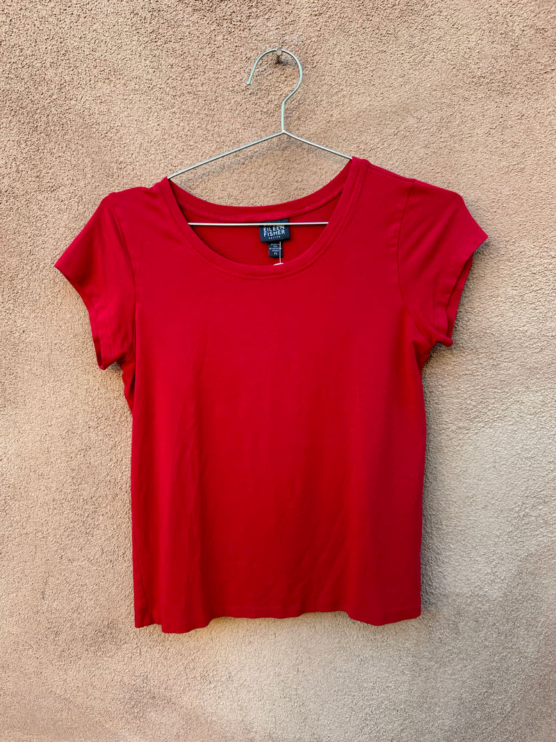 Red Eileen Fisher Blouse - Petite Small - as is