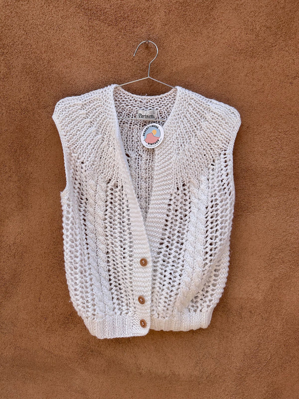 Short Sleeve White Sweater Cardigan