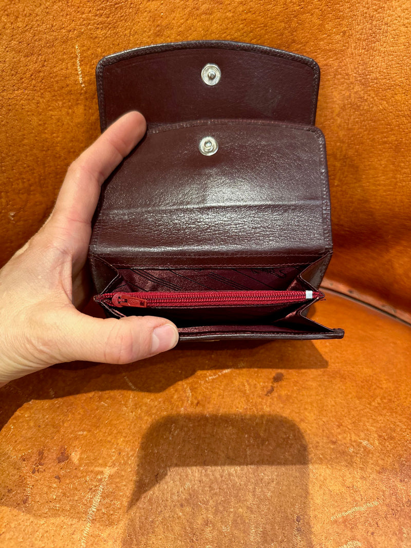 Maroon Stingray Wallet with Snap Pocket