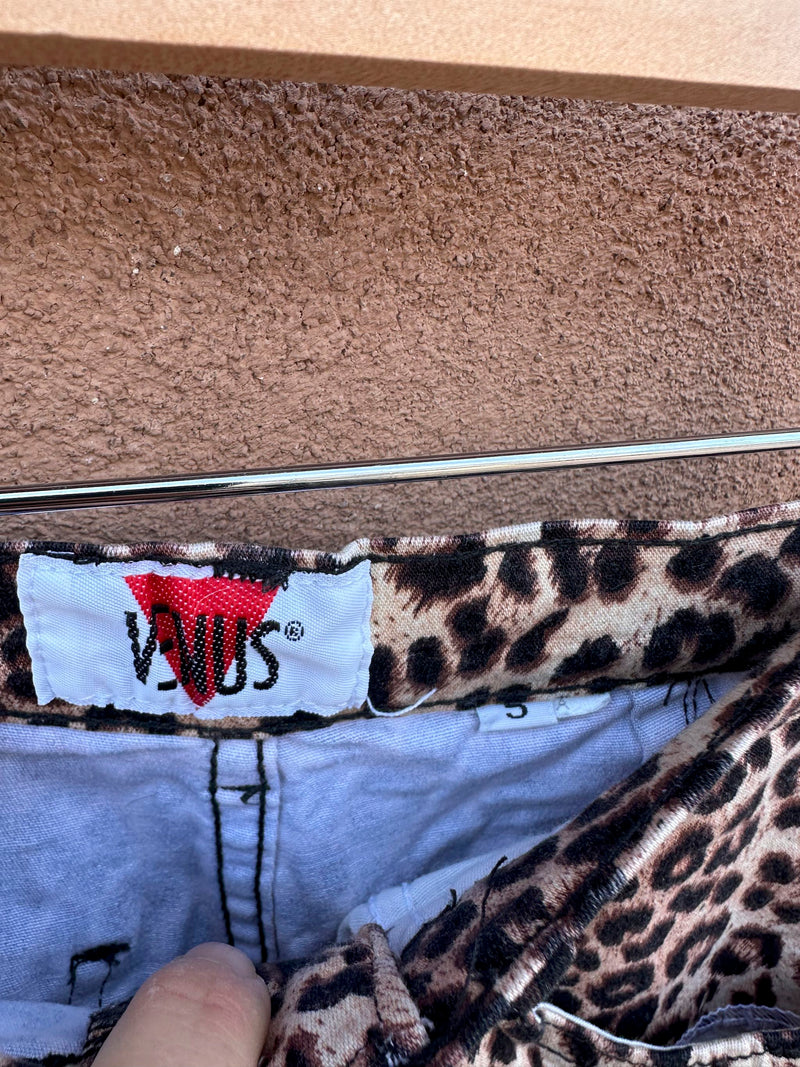 90's Cheetah Print Short Shorts by Venus, 22 Waist