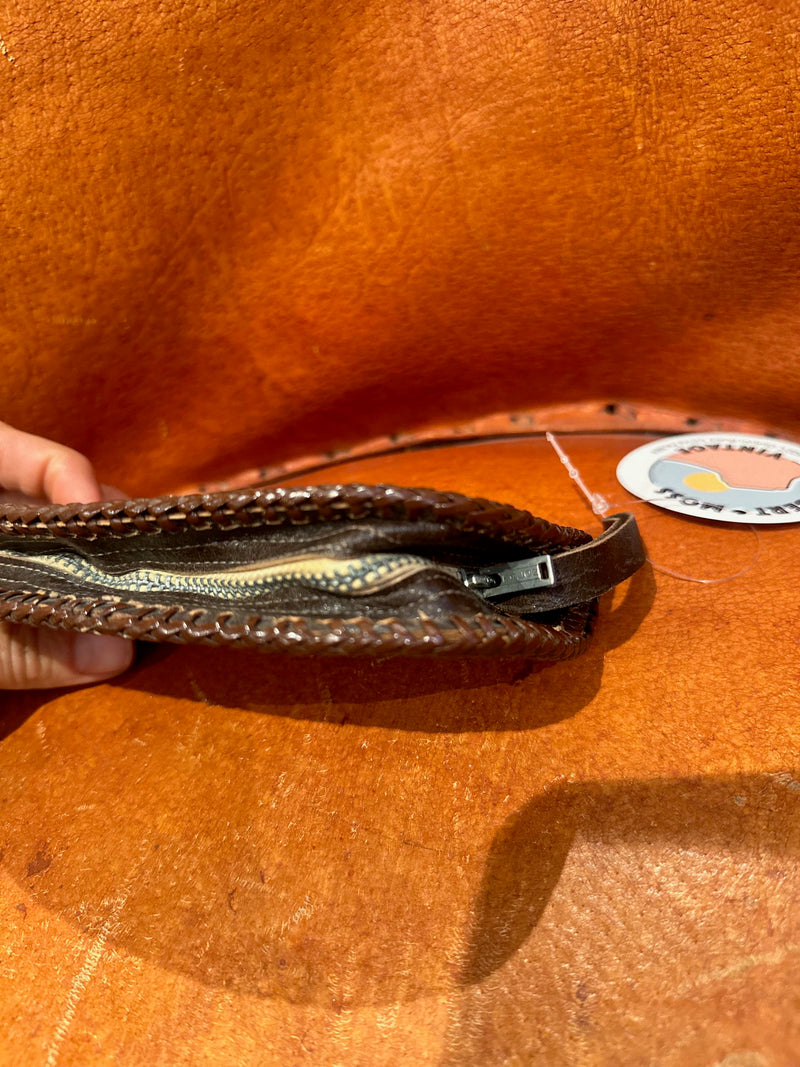 Hand Tooled Leather Coin Purse Wallet - 1960's