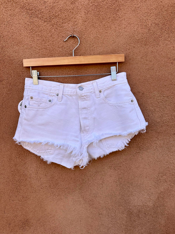 White Levi's Cut Off Early 90's Shorts, w: 28