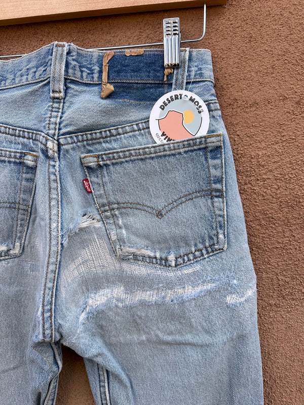 Petite Levi's Reworked Thrashed 1980's 501 Jeans - 25