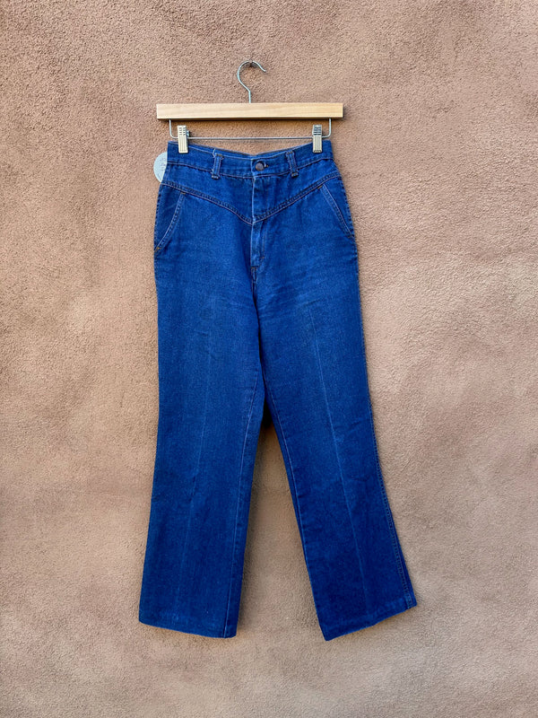 1970's High Waisted Baggy Leg Jeans - 10