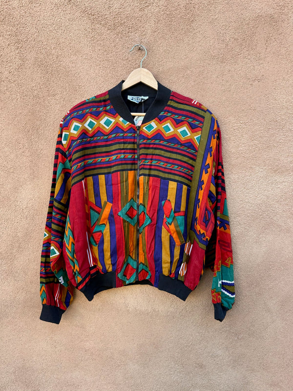 Colorful Santa Fe Style Lightweight Ride Bomber Jacket