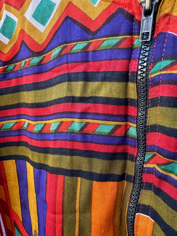 Colorful Santa Fe Style Lightweight Ride Bomber Jacket