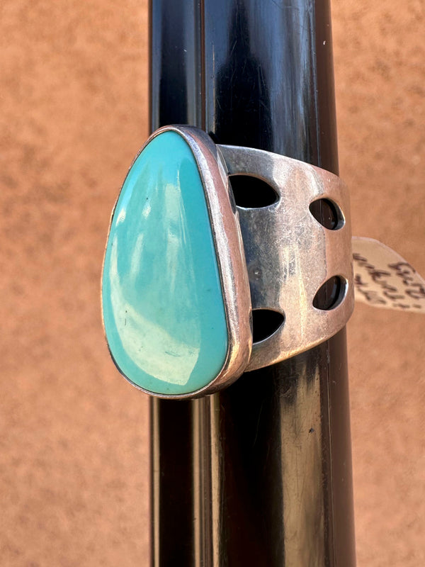 DTR Stamped Turquoise and .925 Silver Ring