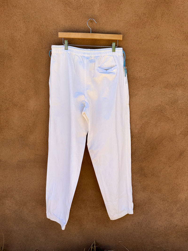 Peter B. Beach Patrol White Baggy Pants - as is