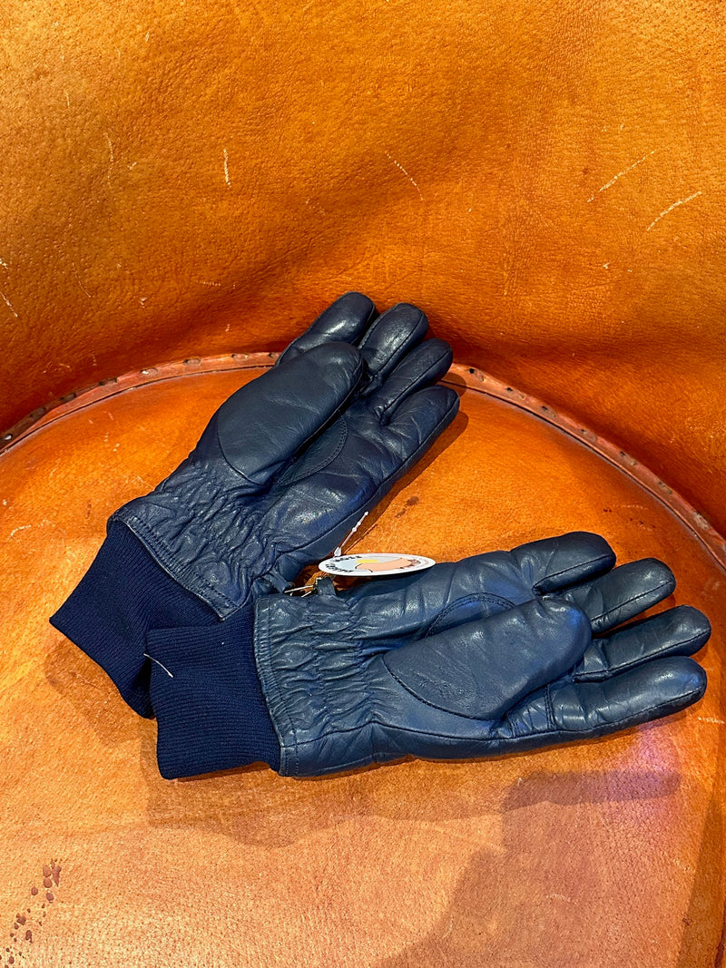 Leather & Faux Shearling Ski Gloves 1960's Trappe of Aspen