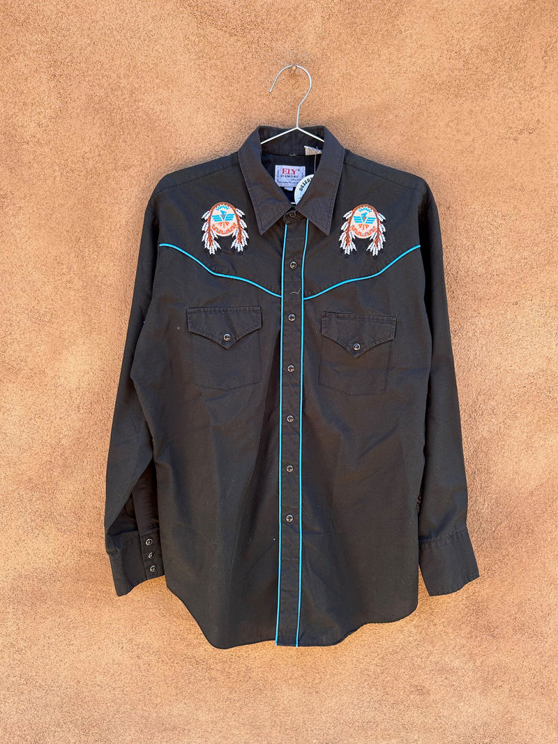 Ely Diamond Embroidered Cowboy Thunderbird Shirt